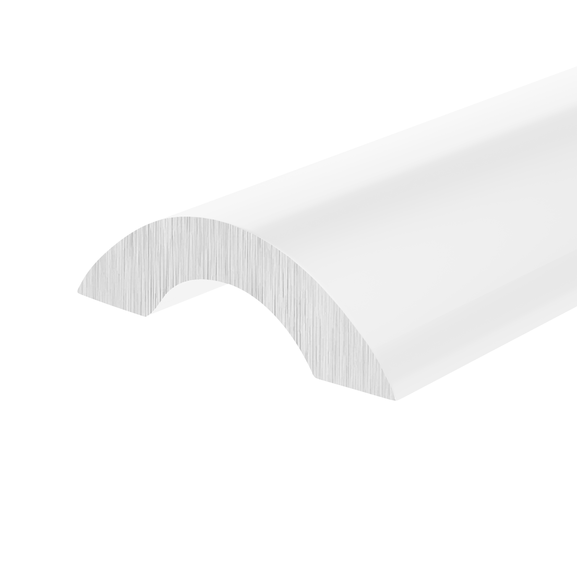 Brixwell HRST980W-CCP36 White Frameless Shower Door Half-Round Threshold -  36" Length