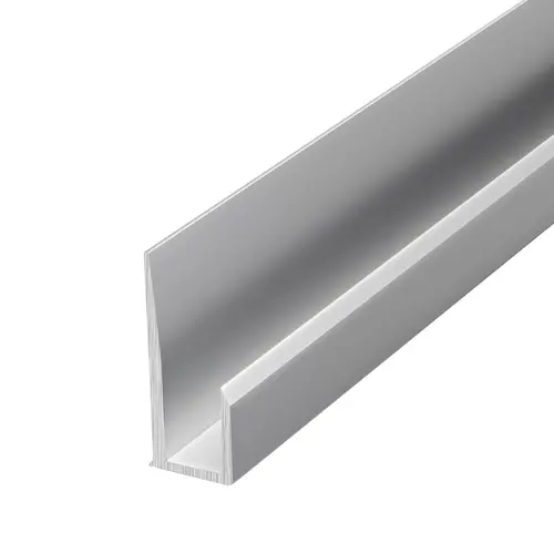 Satin Anodized Aluminum 3/16" J-Channel 144" Stock Length - pack of 5 Satin Anodized Aluminum 3/16" J-Channel 144" Stock Length - pack of 5