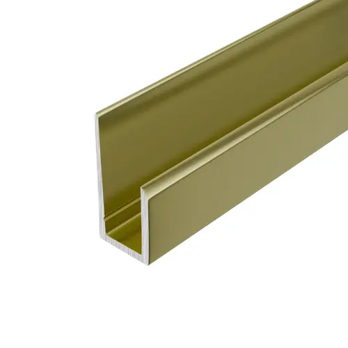Dipped Polished Brite Gold Anodized Canadian Style 1/4" Deep Nose "J" Channel 23" Length - pack of 5 Dipped Polished Brite Gold Anodized Canadian Style 1/4" Deep Nose "J" Channel 23" Length - pack of 5