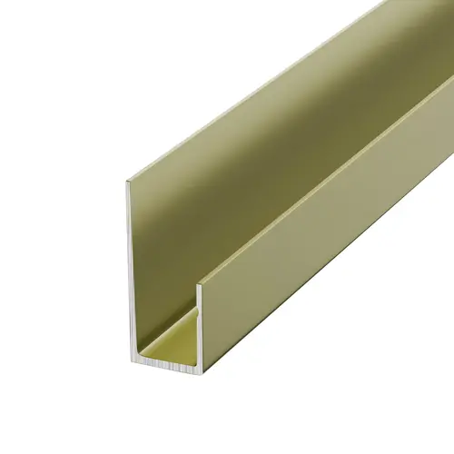 Brite Gold Anodized Aluminum Deep Nose 3/8" J-Channel 60" Length - pack of 5 Brite Gold Anodized Aluminum Deep Nose 3/8" J-Channel 60" Length - pack of 5