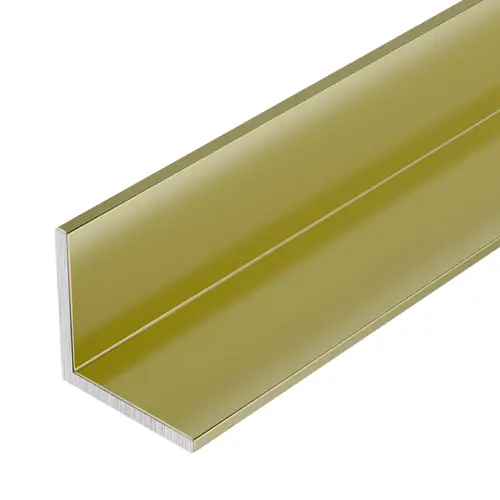 Brite Gold Anodized 1/2" Aluminum Angle Extrusion 60" Length - pack of 5 Brite Gold Anodized 1/2" Aluminum Angle Extrusion 60" Length - pack of 5