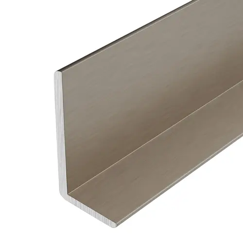 Brushed Nickel Aluminum 5/8" L-Bar Extrusion 60" Length - pack of 5 Brushed Nickel Aluminum 5/8" L-Bar Extrusion 60" Length - pack of 5