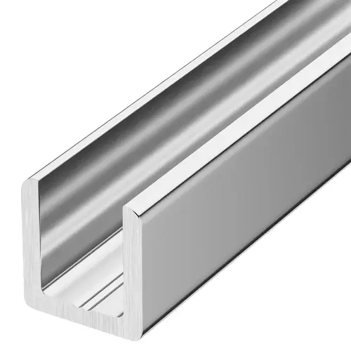 Brite Anodized 1/2" Fixed Panel Shower Door Deep U-Channel - 144" Length - pack of 5 Brite Anodized 1/2" Fixed Panel Shower Door Deep U-Channel - 144" Length - pack of 5