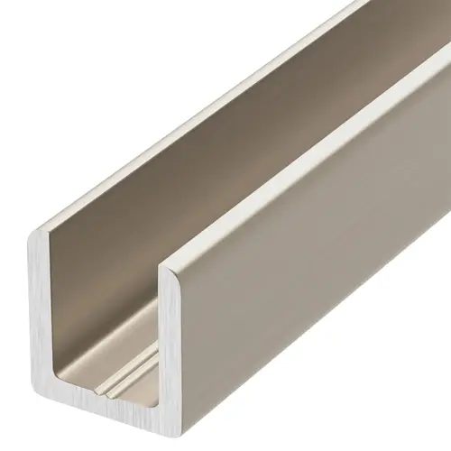Brushed Nickel 1/2" Fixed Panel Shower Door Deep U-Channel - 95" Length - pack of 5 Brushed Nickel 1/2" Fixed Panel Shower Door Deep U-Channel - 95" Length - pack of 5