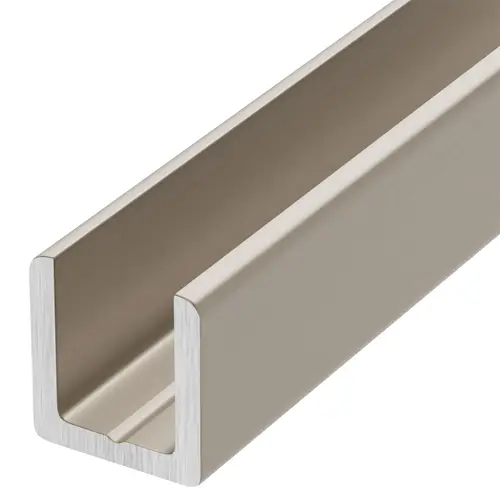 Brushed Nickel 1/2" Fixed Panel Shower Door Deep U-Channel - 84" Length - pack of 5 Brushed Nickel 1/2" Fixed Panel Shower Door Deep U-Channel - 84" Length - pack of 5