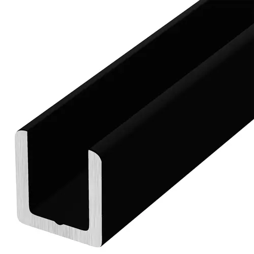 Matte Black 1/2" Fixed Panel Shower Door Deep U-Channel - 95" Length - pack of 5 Matte Black 1/2" Fixed Panel Shower Door Deep U-Channel - 95" Length - pack of 5