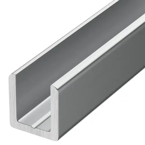 Brushed Anodized 1/2" Fixed Panel Shower Door Deep U-Channel - 24" Length - pack of 5 Brushed Anodized 1/2" Fixed Panel Shower Door Deep U-Channel - 24" Length - pack of 5