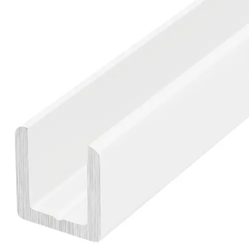 White 1/2" Fixed Panel Shower Door Deep U-Channel - 95" Length - pack of 5 White 1/2" Fixed Panel Shower Door Deep U-Channel - 95" Length - pack of 5