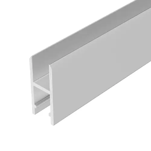 Satin Anodized Aluminum H-Bar Extrusion for Showcases 84" Length - pack of 5 Satin Anodized Aluminum H-Bar Extrusion for Showcases 84" Length - pack of 5