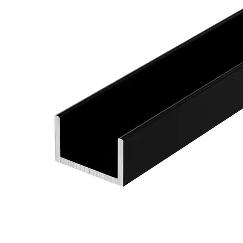 Flat Black 1-1/16" Single U-Channel 84" Length - pack of 5 Flat Black 1-1/16" Single U-Channel 84" Length - pack of 5