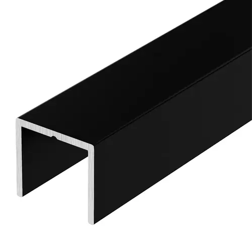 Flat Black Aluminum 1/2" U-Channel 12" Length - pack of 10 Flat Black Aluminum 1/2" U-Channel 12" Length - pack of 10