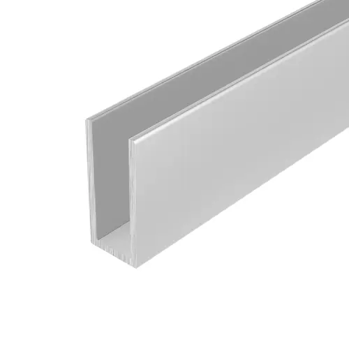 Satin Anodized 1/4" Single Channel with 1" High Wall 84" Length - pack of 5 Satin Anodized 1/4" Single Channel with 1" High Wall 84" Length - pack of 5