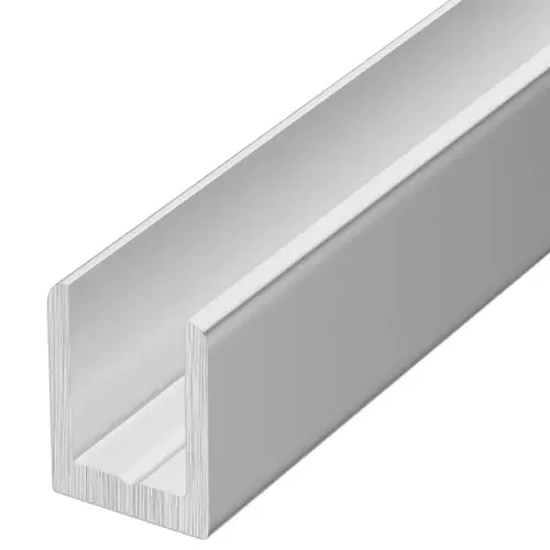Satin Anodized 1/4" Single Aluminum U-Channel 48" Length - pack of 5 Satin Anodized 1/4" Single Aluminum U-Channel 48" Length - pack of 5