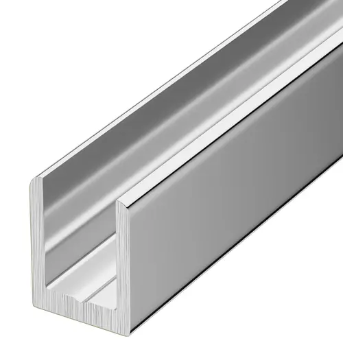 Brite Anodized 1/4" Single Aluminum U-Channel 84" Length - pack of 5 Brite Anodized 1/4" Single Aluminum U-Channel 84" Length - pack of 5