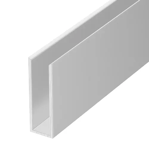 Satin Anodized 1/4" Aluminum U-Channel 95" Length - pack of 5 Satin Anodized 1/4" Aluminum U-Channel 95" Length - pack of 5