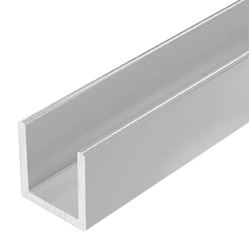 Satin Anodized 1/4" Aluminum U-Channel 36" Length - pack of 5 Satin Anodized 1/4" Aluminum U-Channel 36" Length - pack of 5