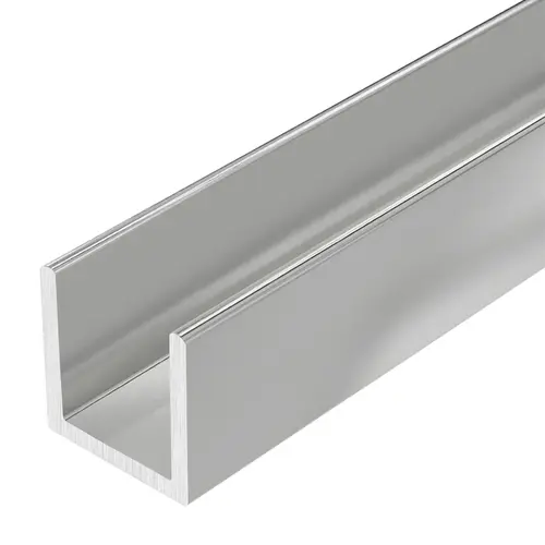 Brite Anodized 1/4" Aluminum U-Channel 12" Length - pack of 5 Brite Anodized 1/4" Aluminum U-Channel 12" Length - pack of 5