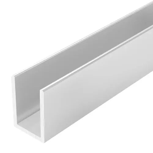 Satin Anodized 3/8" Aluminum U-Channel 84" Length - pack of 5 Satin Anodized 3/8" Aluminum U-Channel 84" Length - pack of 5