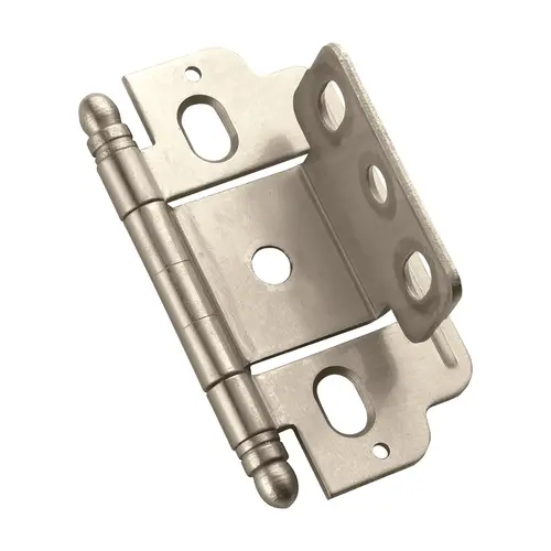 3/4" (19 mm) Full Inset Partial Wrap Ball Tip Cabinet Hinge Satin Nickel Finish