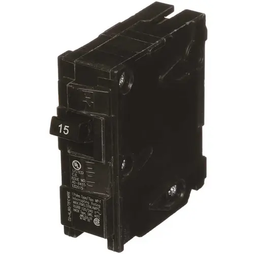 MURRAY CIRCUIT BREAKER, 15 AMP, 1 POLE, 120 VOLT Black MURRAY CIRCUIT BREAKER, 15 AMP, 1 POLE, 120 VOLT Black