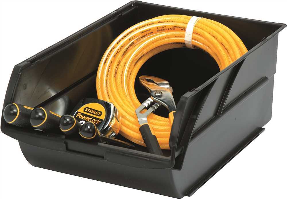 Stanley 056500L Number-5 10 in. Stackable Storage Bin, Black