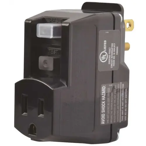 GFCI Surge Protector, 120 V, 15 A, 1 -Outlet, Black/Yellow GFCI Surge Protector, 120 V, 15 A, 1 -Outlet, Black/Yellow