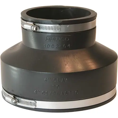 6 In. X 4 In. Flexible PVC Clamp Reducer Coupling
