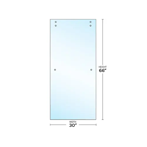 Serenity Series 3/8" Clear Tempered Sliding Shower Door Panel Glass with 24" Towel Bar Cutout - 30" W X 65-11/16" H Serenity Series 3/8" Clear Tempered Sliding Shower Door Panel Glass with 24" Towel Bar Cutout - 30" W X 65-11/16" H