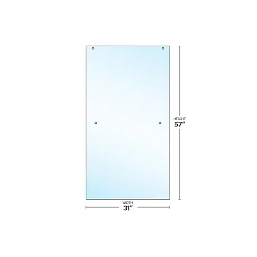 Cottage DK and CK Series 3/8" Clear Tempered Sliding Shower Door Panel Glass with 24" Towel Bar Cutout 31" W x 56-15/16" H Cottage DK and CK Series 3/8" Clear Tempered Sliding Shower Door Panel Glass with 24" Towel Bar Cutout 31" W x 56-15/16" H