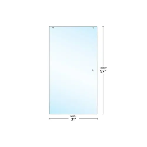 Cottage DK and CK Series 3/8" Clear Tempered Sliding Shower Door Panel Glass with Knob Cutout 31" W x 56-15/16" H Cottage DK and CK Series 3/8" Clear Tempered Sliding Shower Door Panel Glass with Knob Cutout 31" W x 56-15/16" H