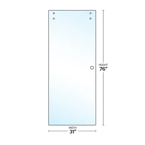 Cambridge Series 3/8" Clear Tempered Sliding Shower Door Panel Glass with Finger Pull Cutout 31" W X 75-5/8" H Cambridge Series 3/8" Clear Tempered Sliding Shower Door Panel Glass with Finger Pull Cutout 31" W X 75-5/8" H