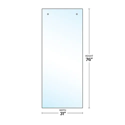 Crescent Series 3/8" Clear Tempered Fixed Shower Glass Panel 31" W X 75-3/4" H Crescent Series 3/8" Clear Tempered Fixed Shower Glass Panel 31" W X 75-3/4" H