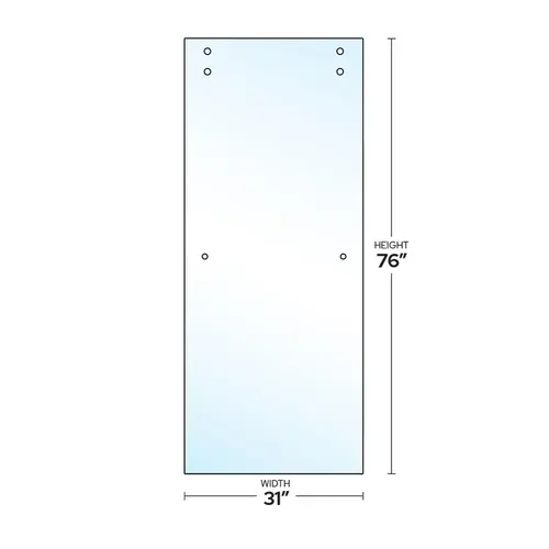 Crescent Series 3/8" Clear Tempered Sliding Shower Door Panel Glass with 24" Towel Bar Cutout - 31" W X 75-11/16" H Crescent Series 3/8" Clear Tempered Sliding Shower Door Panel Glass with 24" Towel Bar Cutout - 31" W X 75-11/16" H