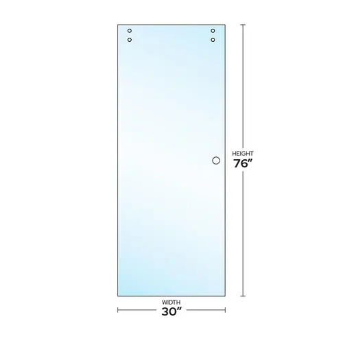 Serenity Series 3/8" Clear Tempered Sliding Shower Door Panel Glass with Finger Pull Cutout 30" W x 75-11/16" H Serenity Series 3/8" Clear Tempered Sliding Shower Door Panel Glass with Finger Pull Cutout 30" W x 75-11/16" H