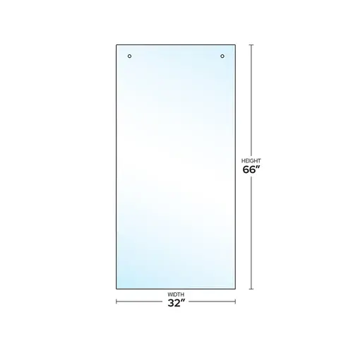 Serenity Series 3/8" Clear Tempered Fixed Shower Glass Panel 32" W x 65-3/4" H Serenity Series 3/8" Clear Tempered Fixed Shower Glass Panel 32" W x 65-3/4" H