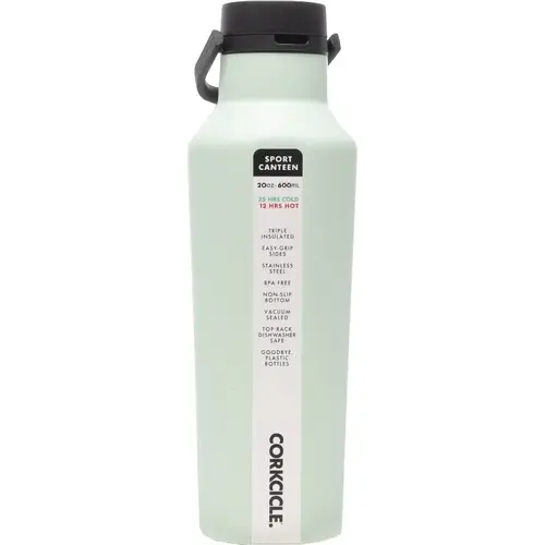 Corkcicle Classic Sport Canteen Series Water Bottle, 20 oz, Stainless Steel/Silicone, Sage Mist, Leakproof Lid Corkcicle Classic Sport Canteen Series Water Bottle, 20 oz, Stainless Steel/Silicone, Sage Mist, Leakproof Lid