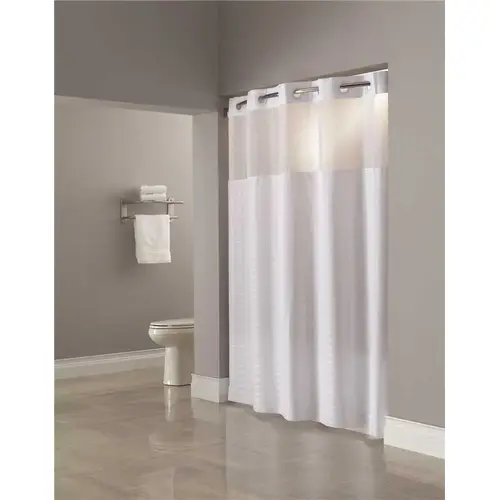 Hookless Madison Shower Curtain 71 X 77" White - pack of 12 Hookless Madison Shower Curtain 71 X 77" White - pack of 12