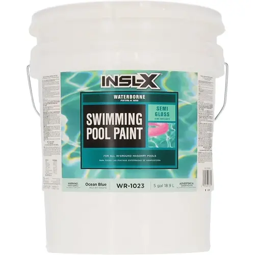 Insl-X Swimming Pool Paint, Acrylic, Semi-Gloss, Ocean Blue, 5 gal Can Insl-X Swimming Pool Paint, Acrylic, Semi-Gloss, Ocean Blue, 5 gal Can