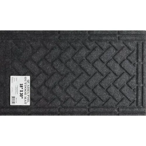 Toccoa Mats Door Mat, 30 in L, 18 in W, Rubber, Charcoal Toccoa Mats Door Mat, 30 in L, 18 in W, Rubber, Charcoal