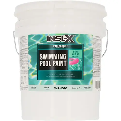 Insl-X Swimming Pool Paint, Acrylic, Semi-Gloss, White, 5 gal Can Insl-X Swimming Pool Paint, Acrylic, Semi-Gloss, White, 5 gal Can