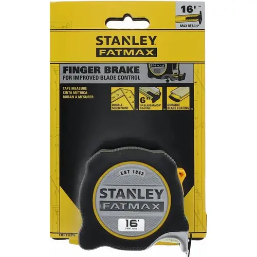 Fatmax Tape Measure, 16 ft L Blade, 1-1/4 in W Blade Fatmax Tape Measure, 16 ft L Blade, 1-1/4 in W Blade