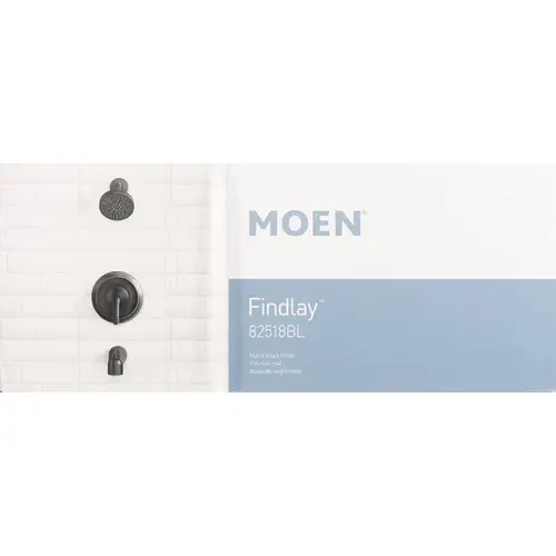 Moen Posi-Temp Findlay Series Tub/Shower Faucet, Standard Showerhead, 1.75 gpm Showerhead, Diverter Tub Spout Moen Posi-Temp Findlay Series Tub/Shower Faucet, Standard Showerhead, 1.75 gpm Showerhead, Diverter Tub Spout