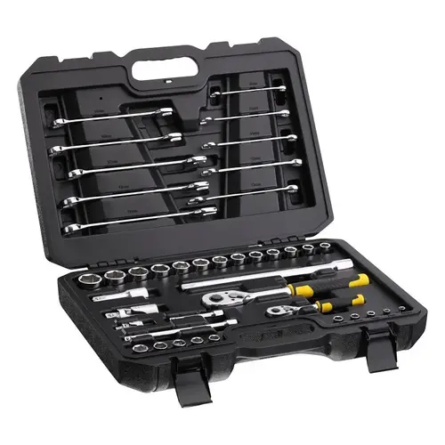 STANLEY Socket and Combination Wrench Set, Chrome STANLEY Socket and Combination Wrench Set, Chrome