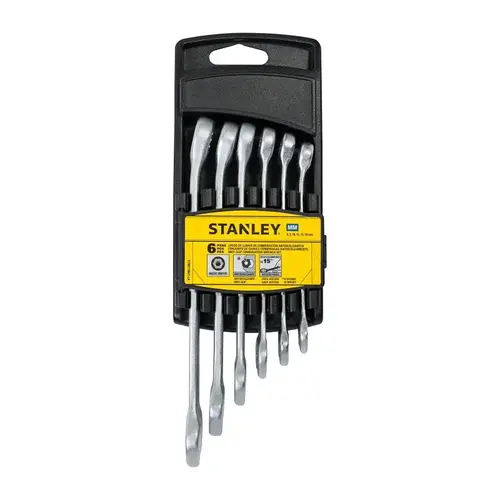 STANLEY Combination Wrench Set, 6 -Piece, Chrome Vanadium Steel, Galvanized STANLEY Combination Wrench Set, 6 -Piece, Chrome Vanadium Steel, Galvanized