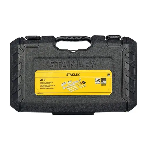 STANLEY Mechanic's Tool Set, 21 -Piece, Plastic/Steel, Silver STANLEY Mechanic's Tool Set, 21 -Piece, Plastic/Steel, Silver