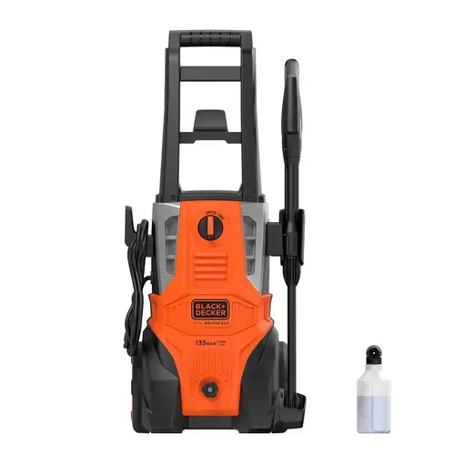 Black+Decker Pressure Washer, 230-240 V, 1950 psi Operating, 6.7 Lpm, 6 m L Hose Black+Decker Pressure Washer, 230-240 V, 1950 psi Operating, 6.7 Lpm, 6 m L Hose