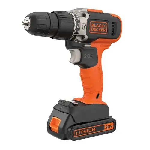 Black+Decker Hammer Drill, Battery Included, 20 V, 1.5 Ah, 10 mm Chuck, 1400 rpm Speed Black+Decker Hammer Drill, Battery Included, 20 V, 1.5 Ah, 10 mm Chuck, 1400 rpm Speed