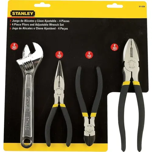 STANLEY Ajustable Wrench Set, 4 -Piece, Chrome Nickel Steel STANLEY Ajustable Wrench Set, 4 -Piece, Chrome Nickel Steel
