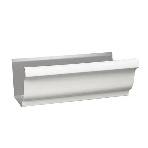 Amerimax Straight Back Gutter, 4 ft L, 5 in W, K Profile, 0.0185 in Thick Material, Aluminum, White Amerimax Straight Back Gutter, 4 ft L, 5 in W, K Profile, 0.0185 in Thick Material, Aluminum, White