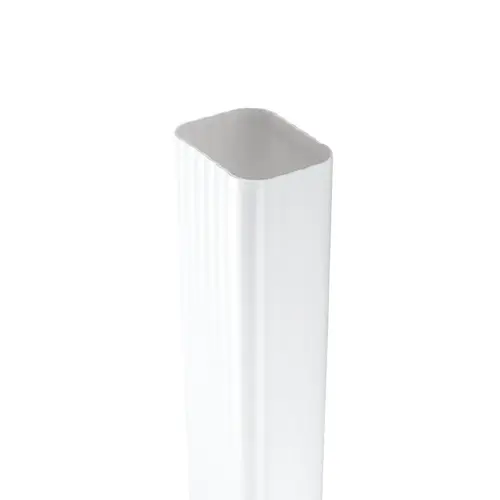 Amerimax Downspout, 3 in W, 2 in H, 4 ft L, Vinyl, White Amerimax Downspout, 3 in W, 2 in H, 4 ft L, Vinyl, White